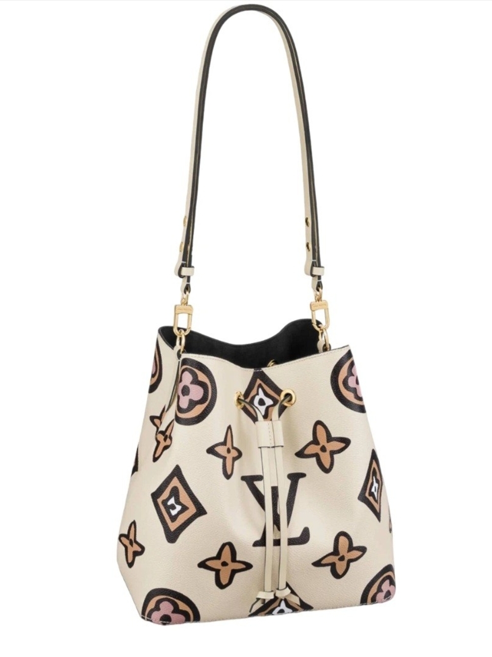 Louis Vuitton Monogram Giant Wild at Heart NéoNoé MM bucket bag in "Crème"
